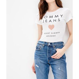 Tommy Hilfiger dámské bílé tričko Heart - XS (113)